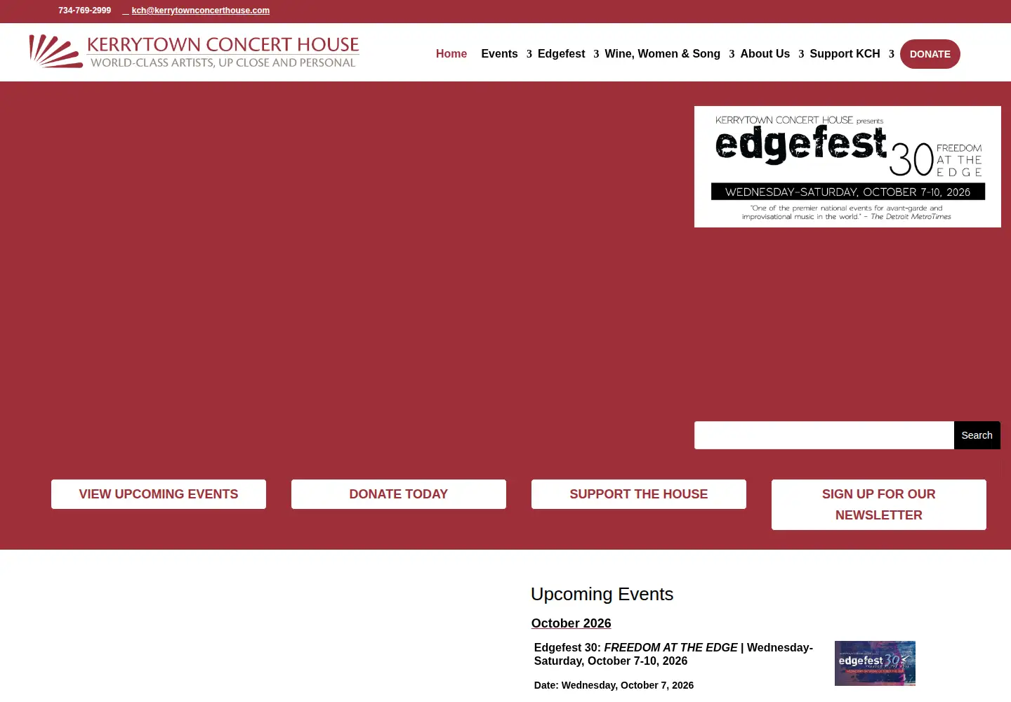 Captured homepage of kerrytownconcerthouse.com in the current scan