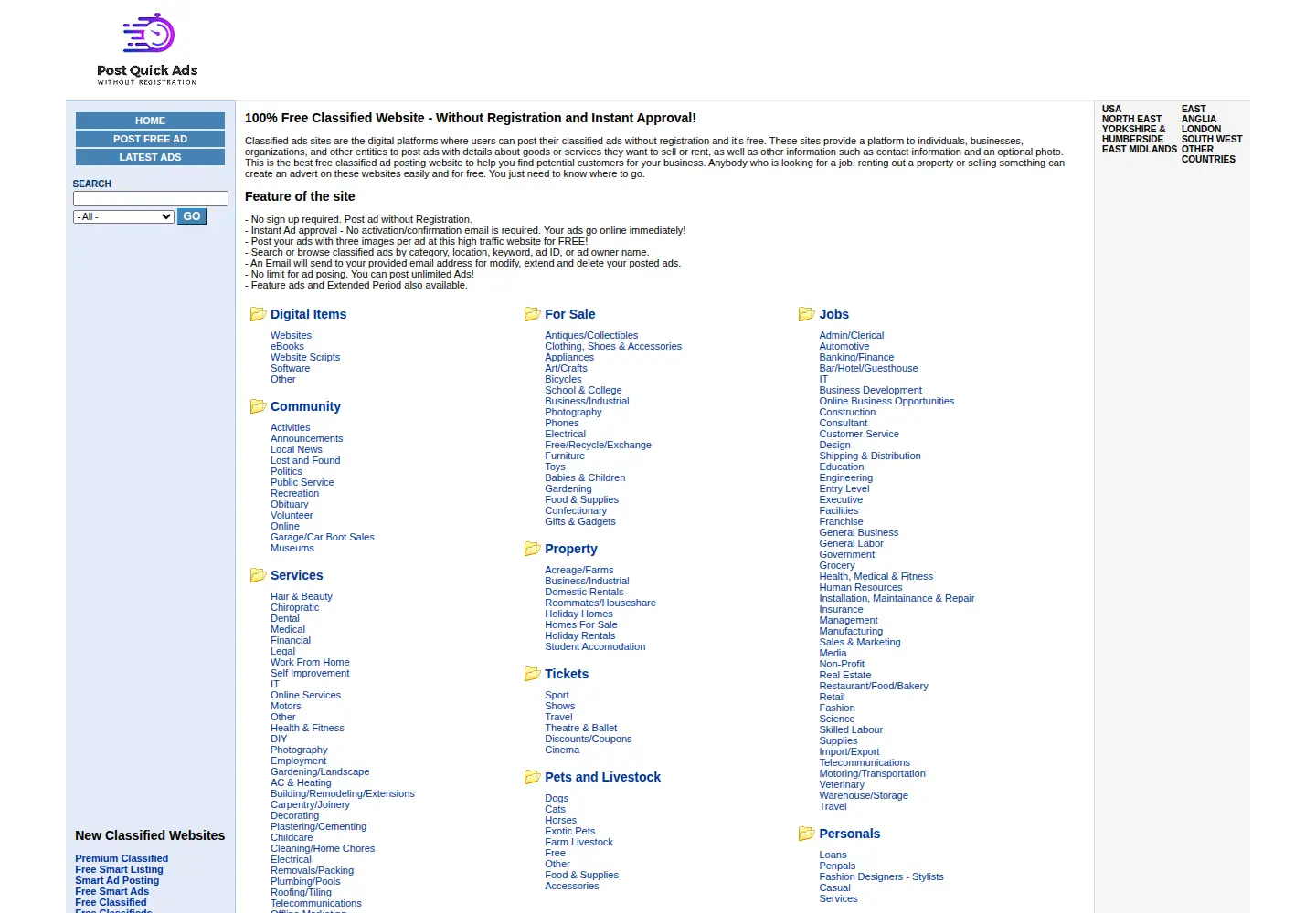 Screenshot of postquickads.com