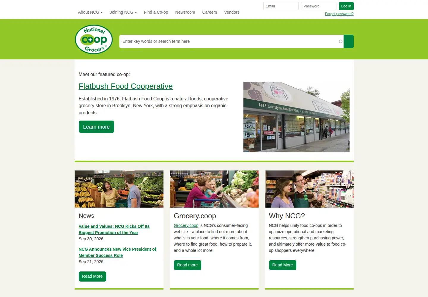 Captured homepage of ncg.coop in the current scan