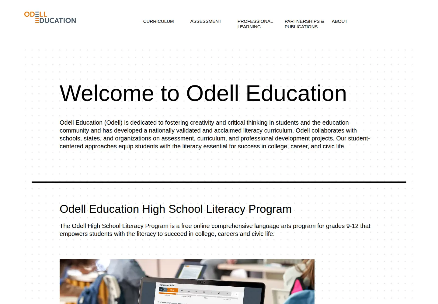 Screenshot of odelleducation.com