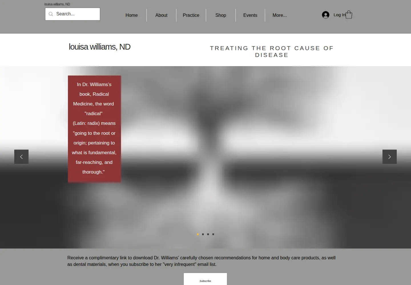 Captured homepage of louisawilliamsnd.com in the current scan