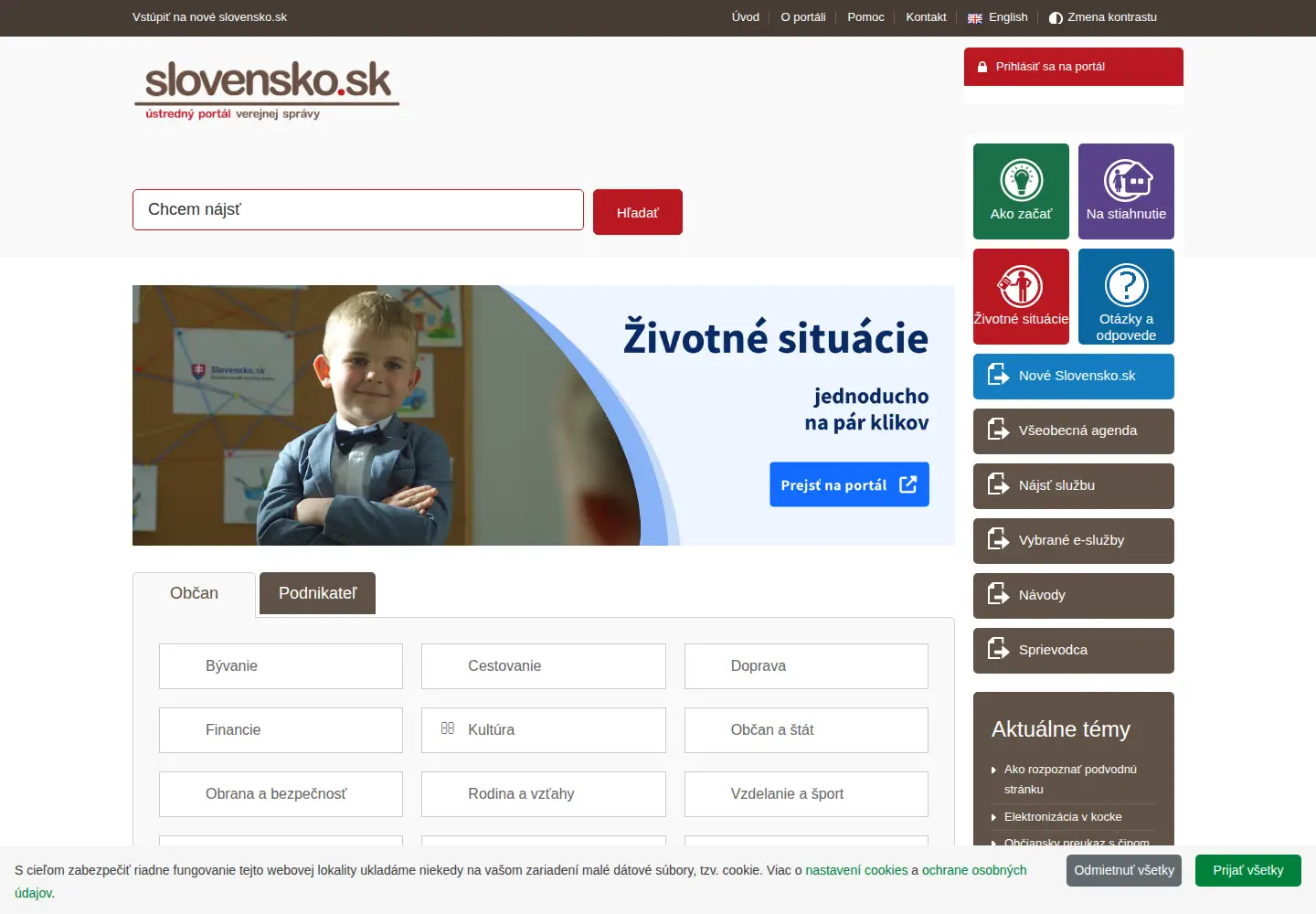 Screenshot of gov.sk