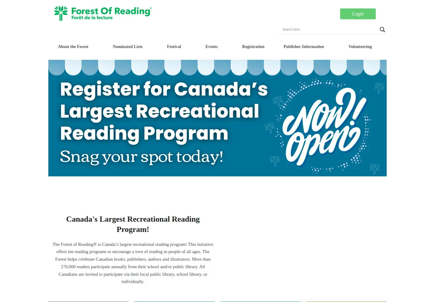 Screenshot of forestofreading.com