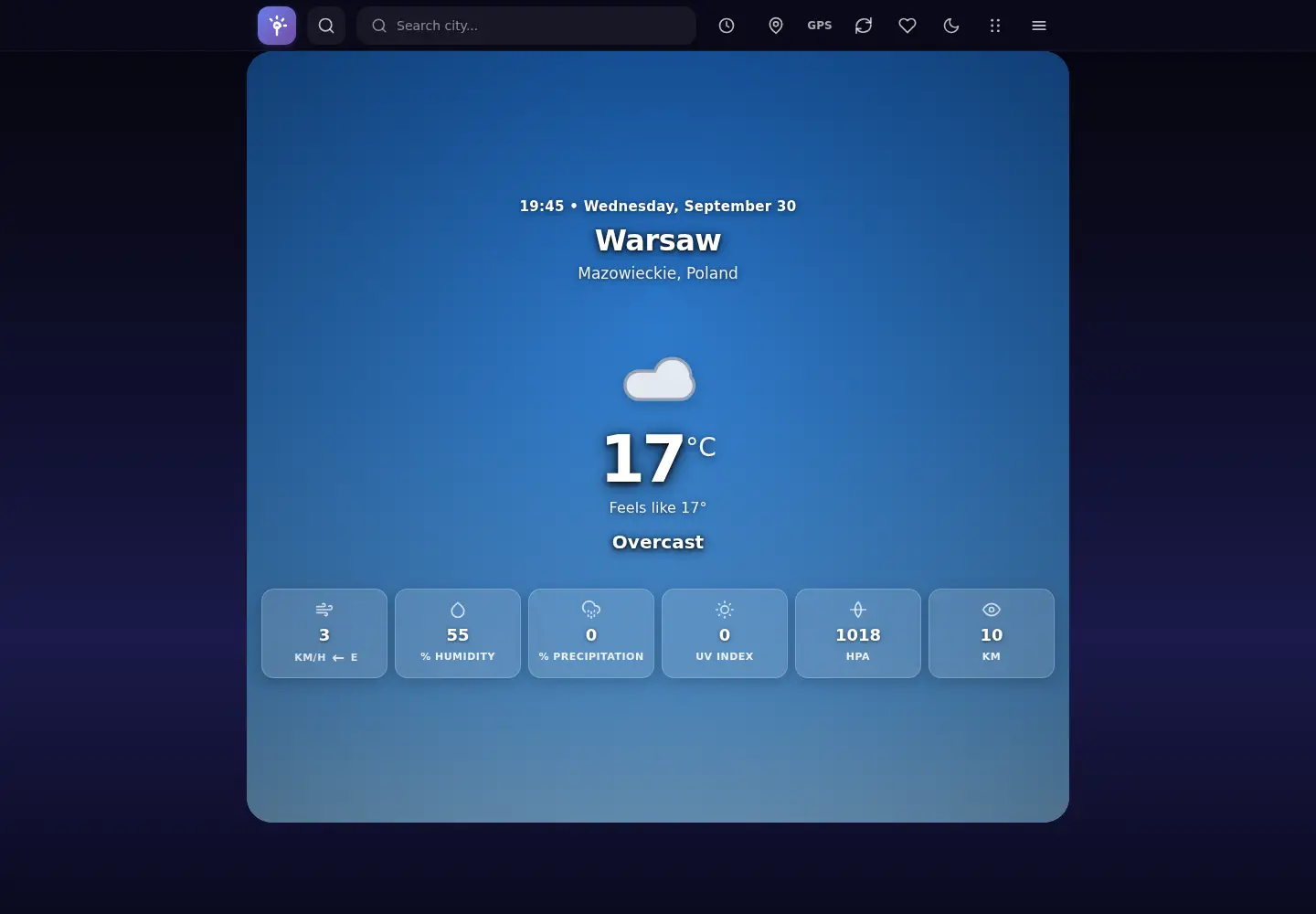 Screenshot of whatweather.today