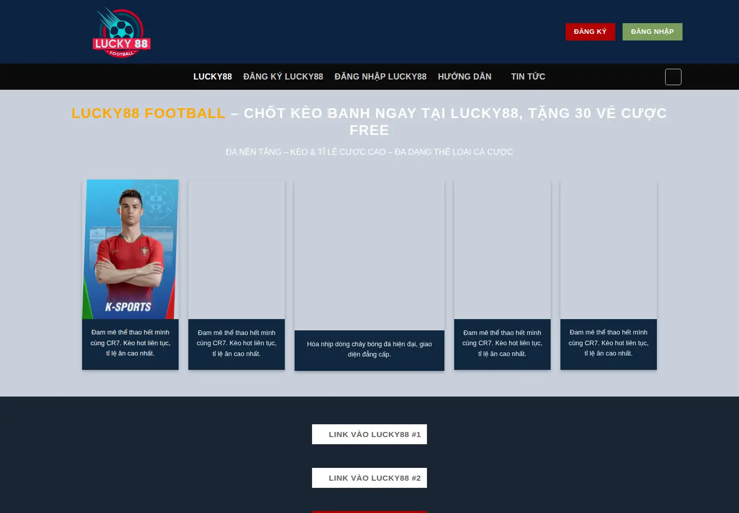 Screenshot of lucky88.football