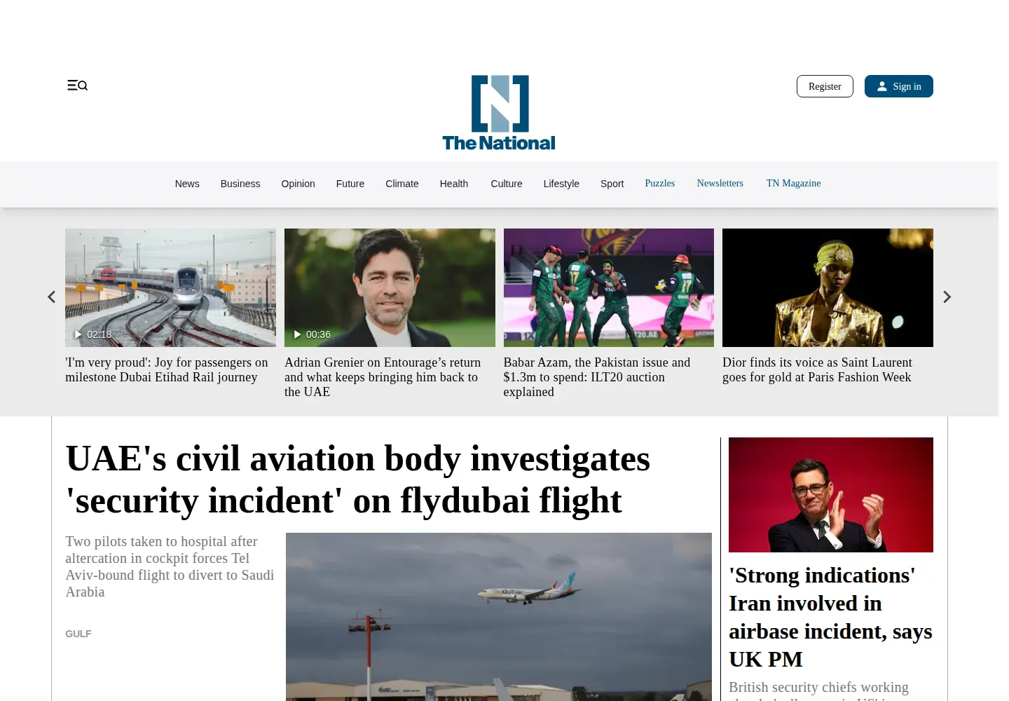 Screenshot of thenational.ae