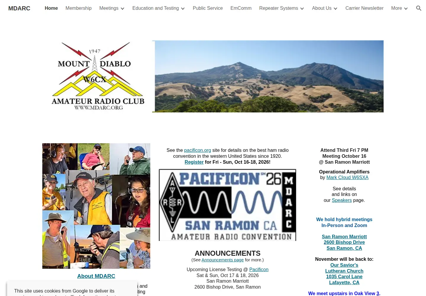 Captured homepage of mdarc.org in the current scan