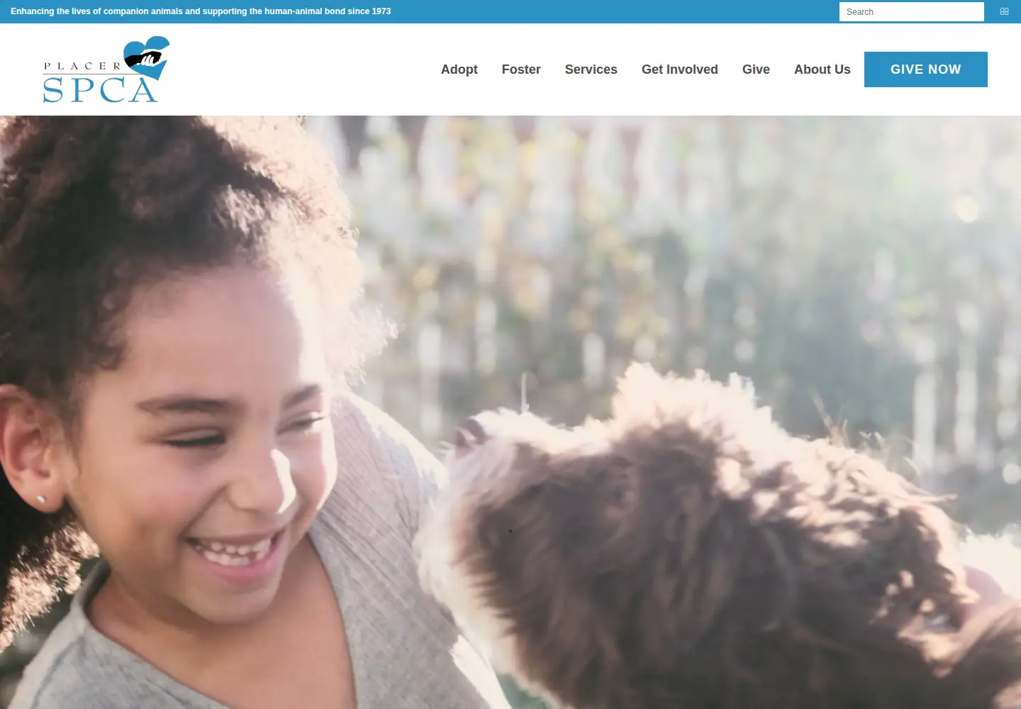 Captured homepage of placerspca.org in the current scan