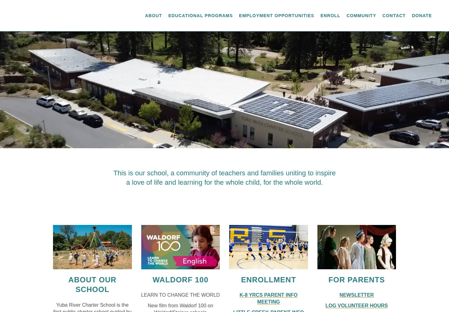 Captured homepage of yubariverschool.org in the current scan