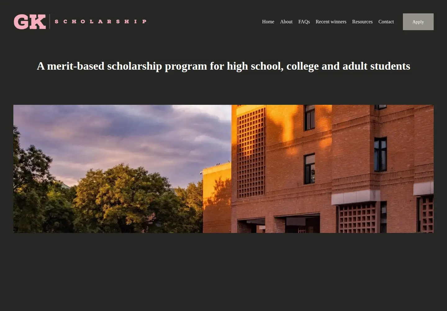Captured homepage of genkellyscholarship.com in the current scan