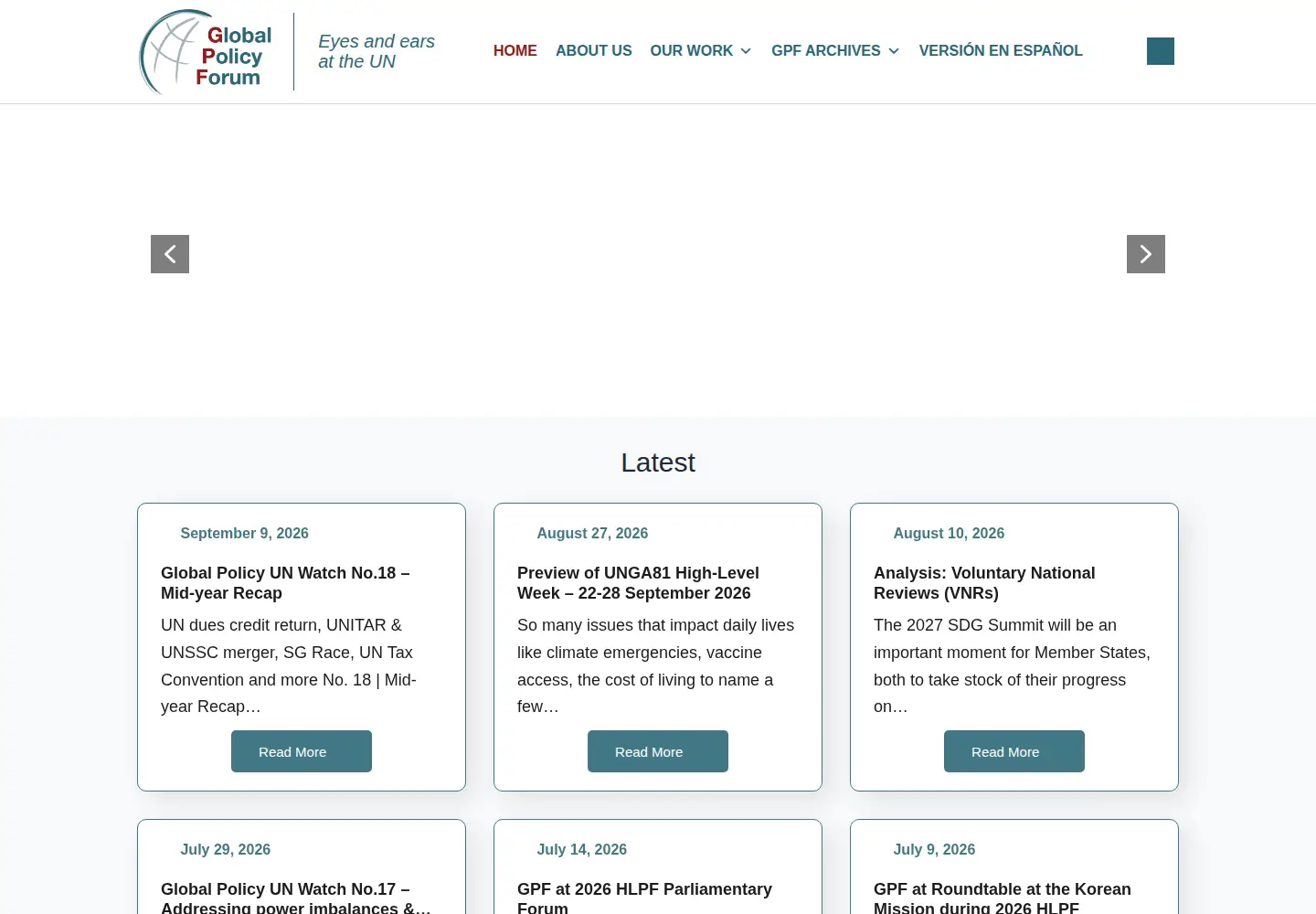 Screenshot of globalpolicywatch.org