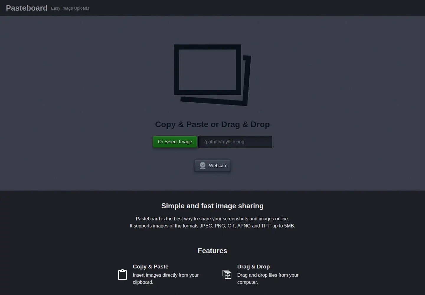 Screenshot of pasteboard.co