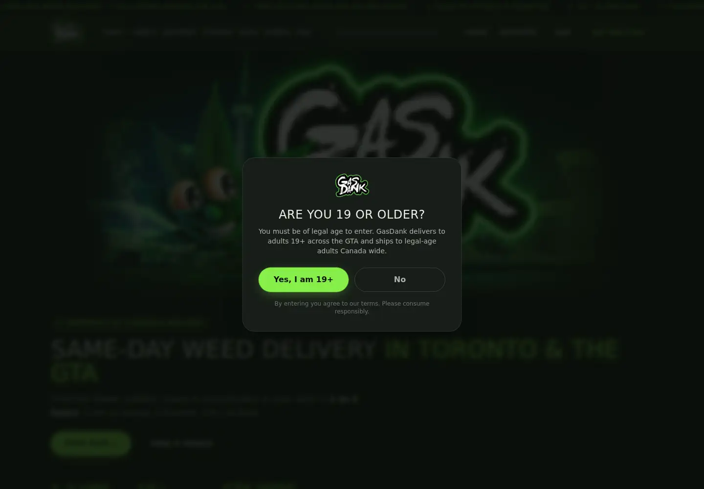 Captured homepage of gasdank.com in the current scan