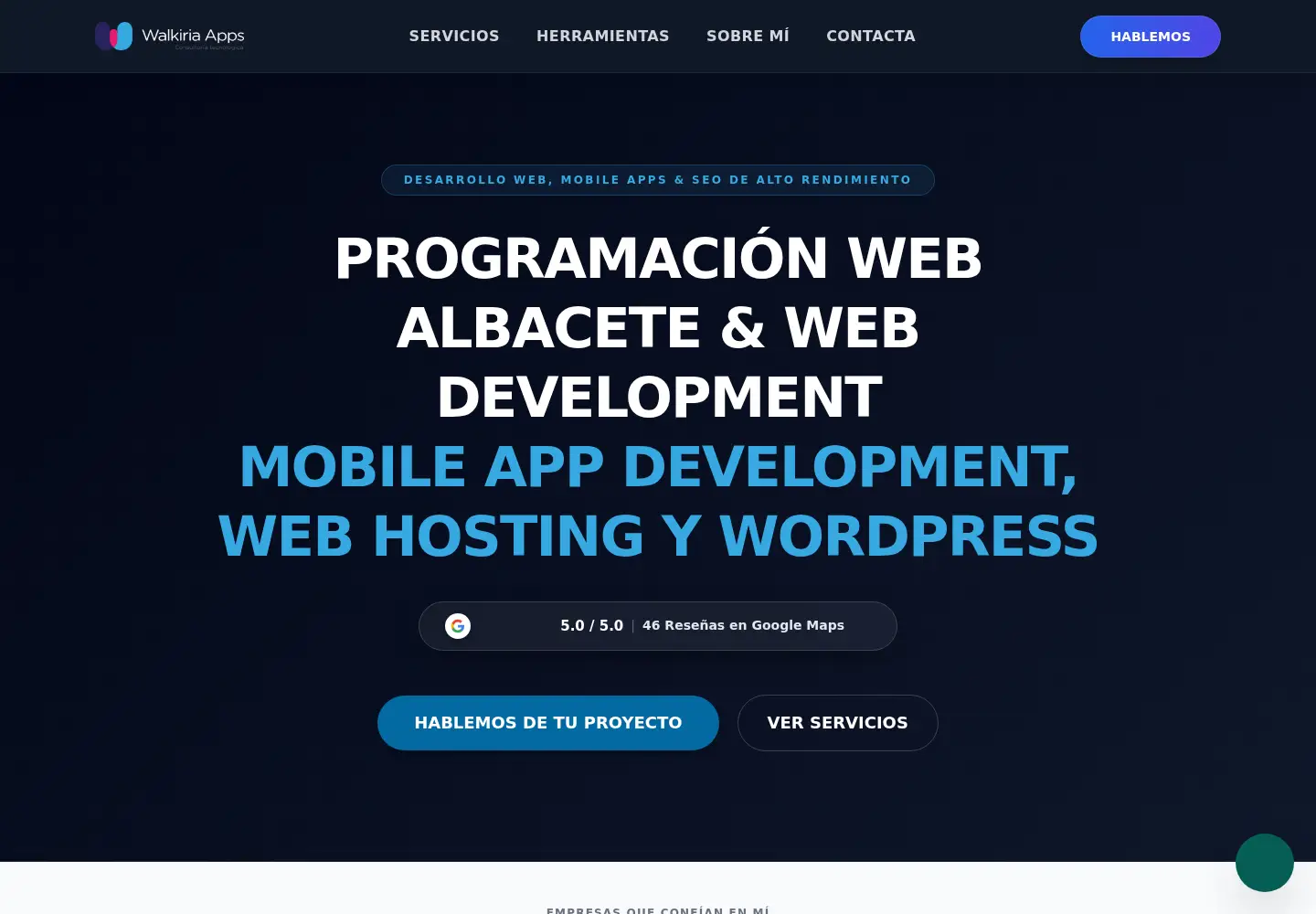 Screenshot of walkiriaapps.com
