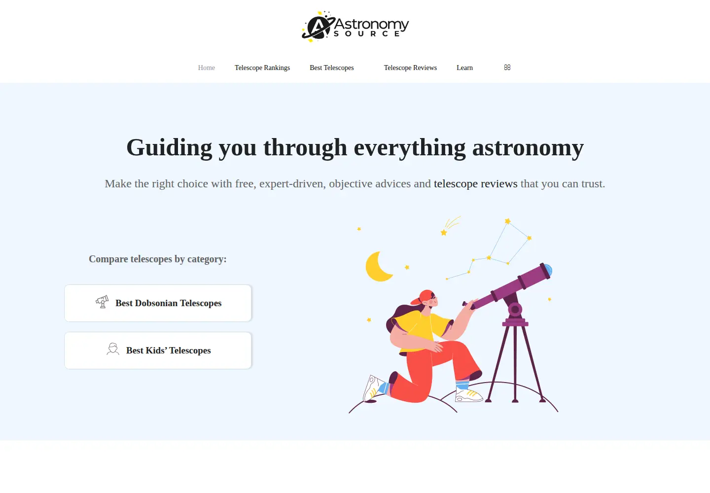 Screenshot of astronomysource.com