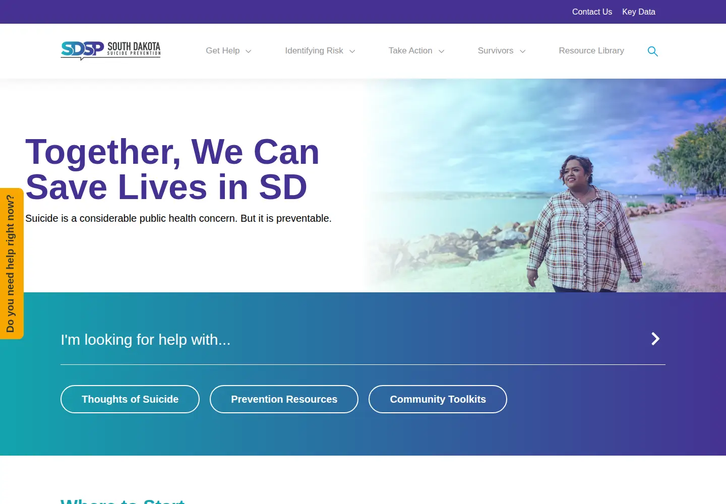 Screenshot of sdsuicideprevention.org