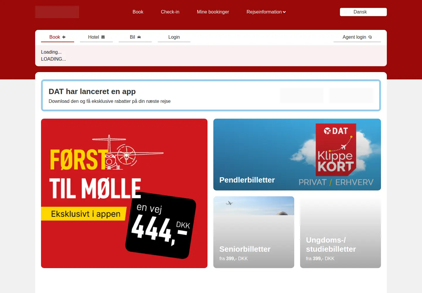 Captured homepage of dat.dk in the current scan