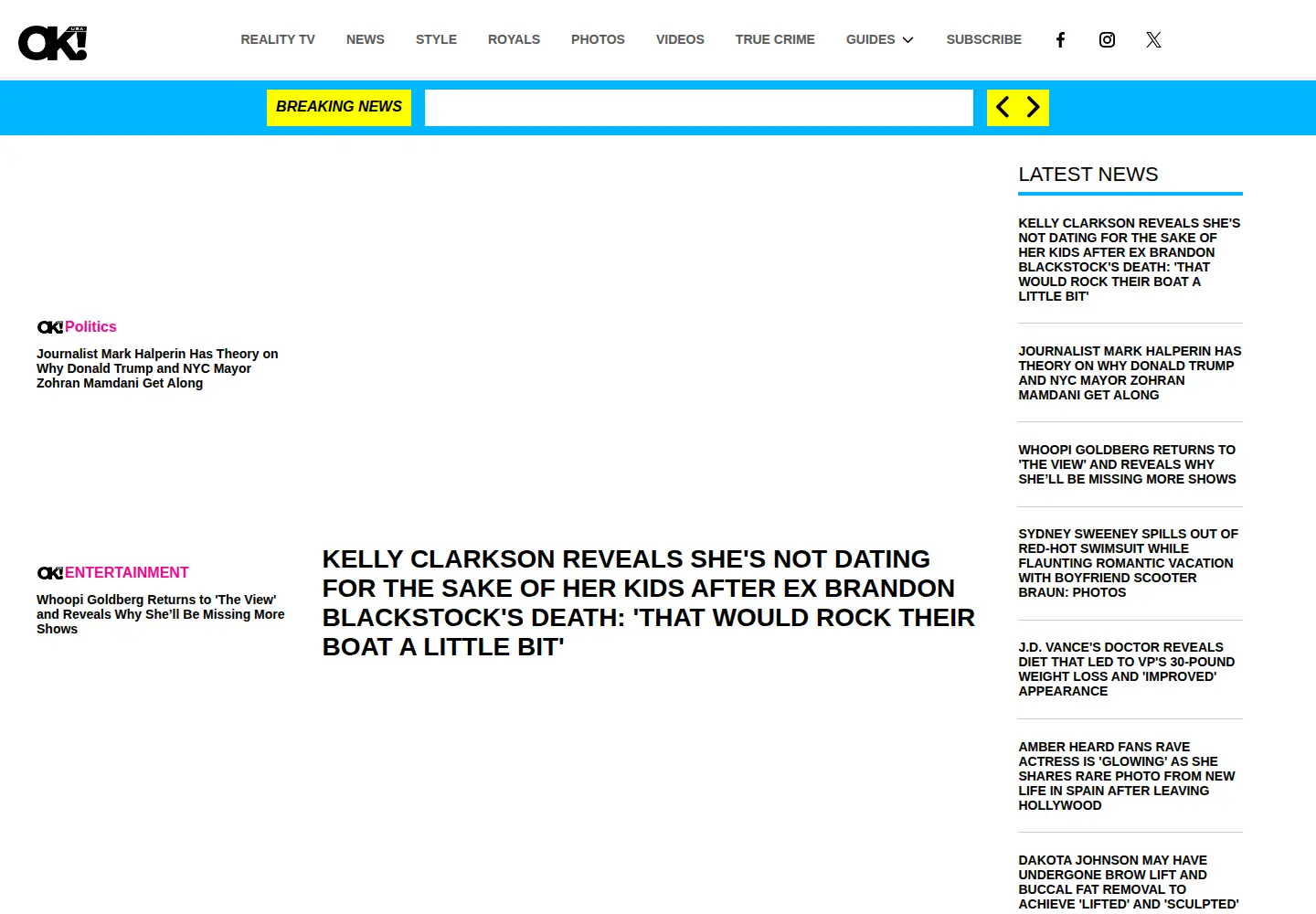 Screenshot of okmagazine.com