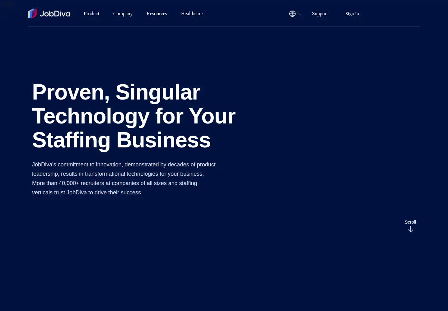 Screenshot of jobdiva.com