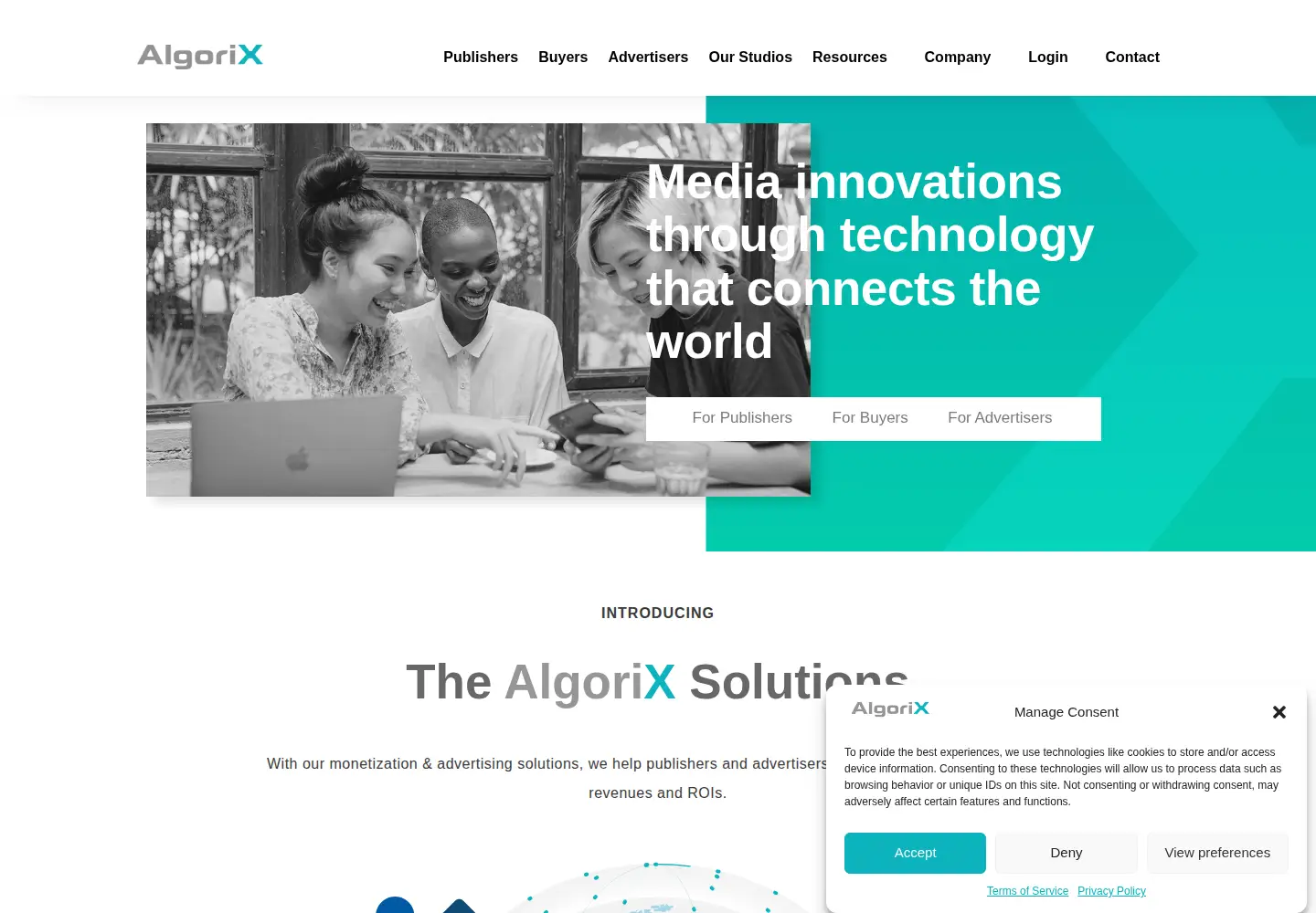 Captured homepage of algorix.co in the current scan