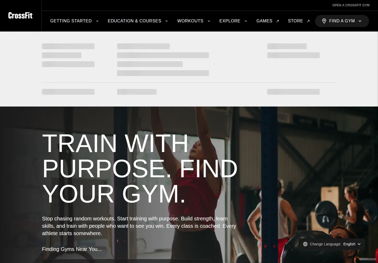 Screenshot of crossfit.com