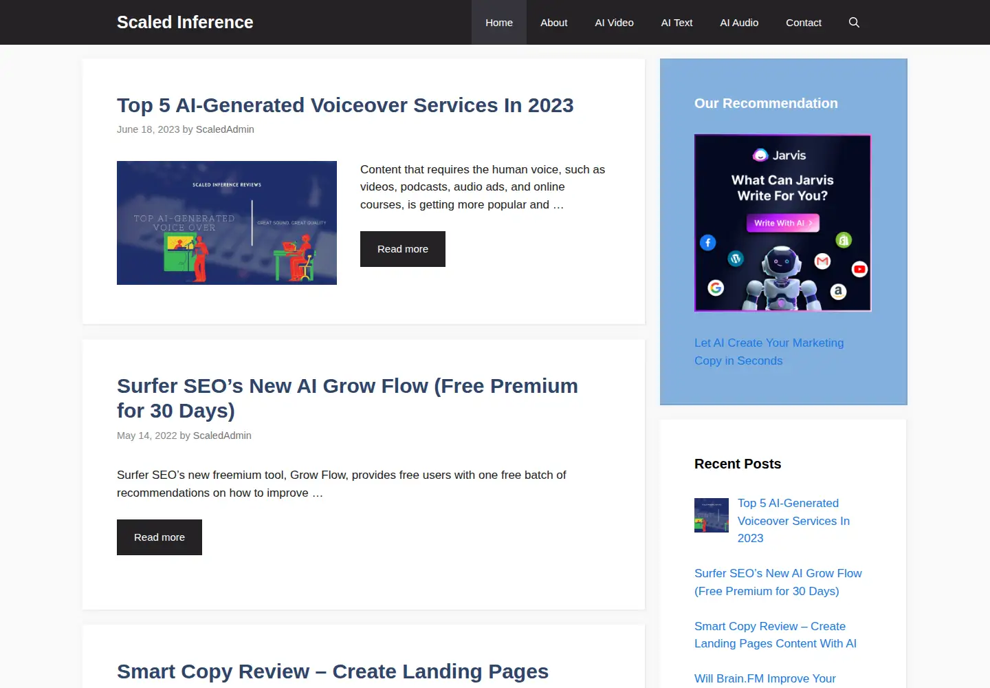 Screenshot of scaledinference.com