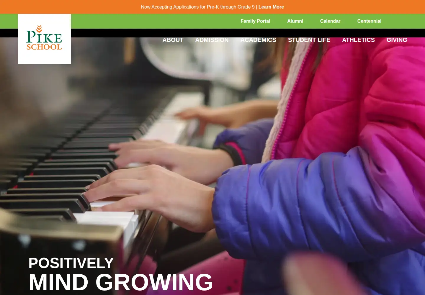 Captured homepage of pikeschool.org in the current scan
