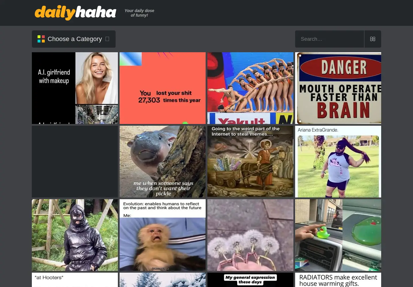 Captured homepage of dailyhaha.com in the current scan