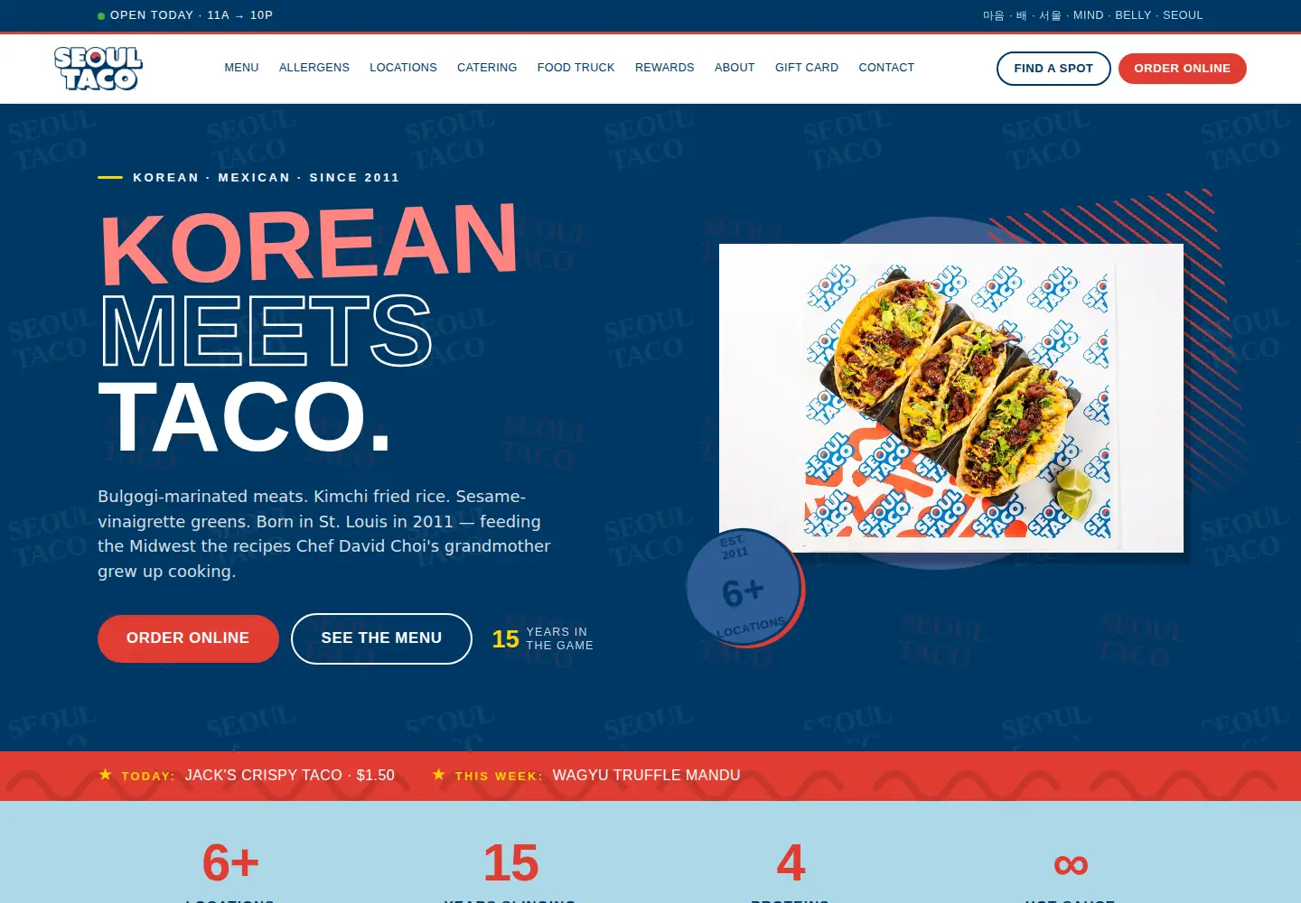Screenshot of seoultaco.com