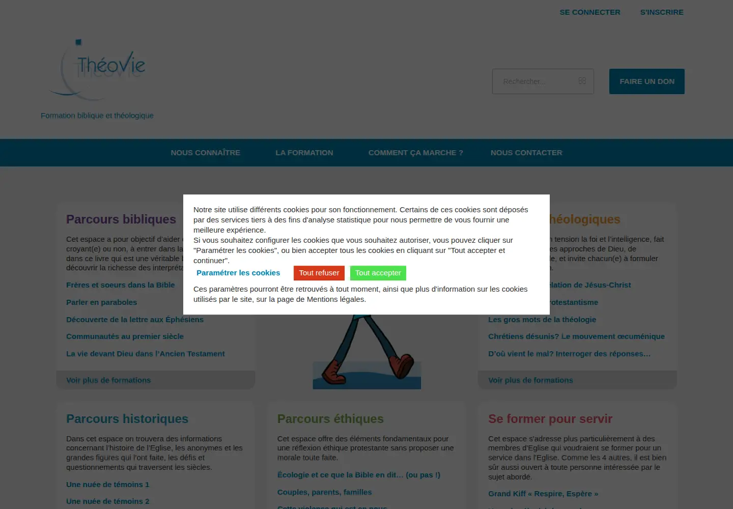 Captured homepage of theovie.org in the current scan