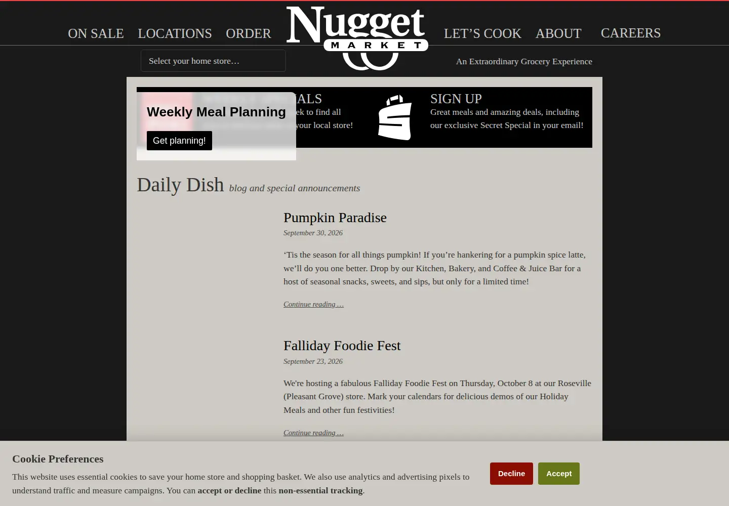 Screenshot of nuggetmarket.com