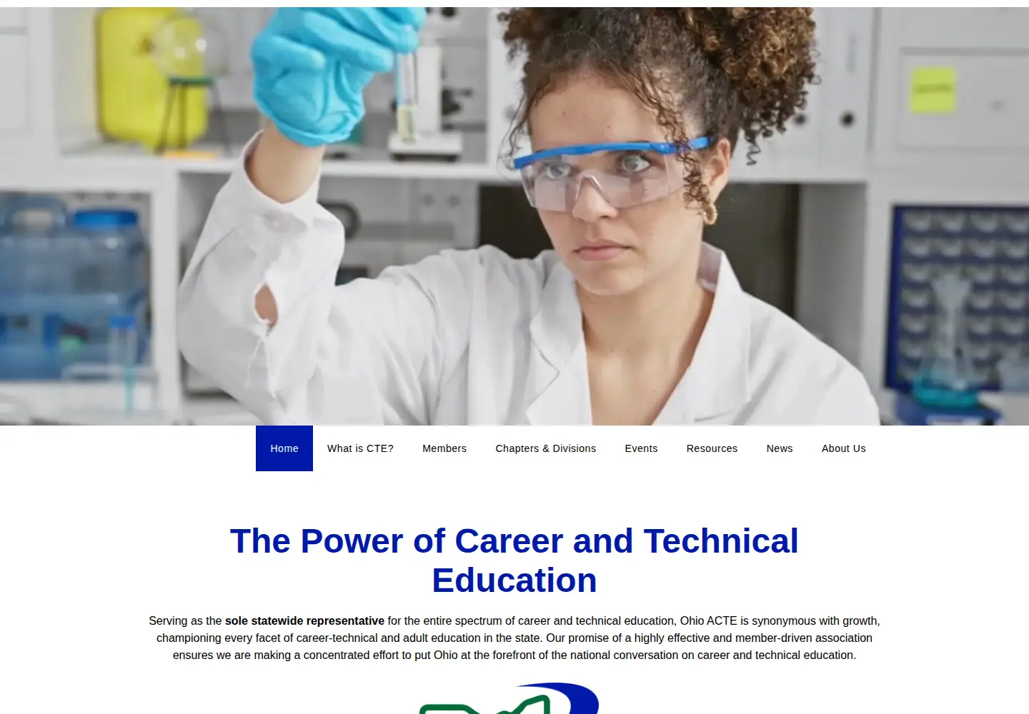 Captured homepage of ohioacte.org in the current scan