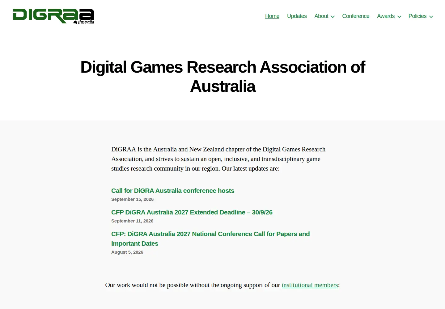 Captured homepage of digraa.org in the current scan