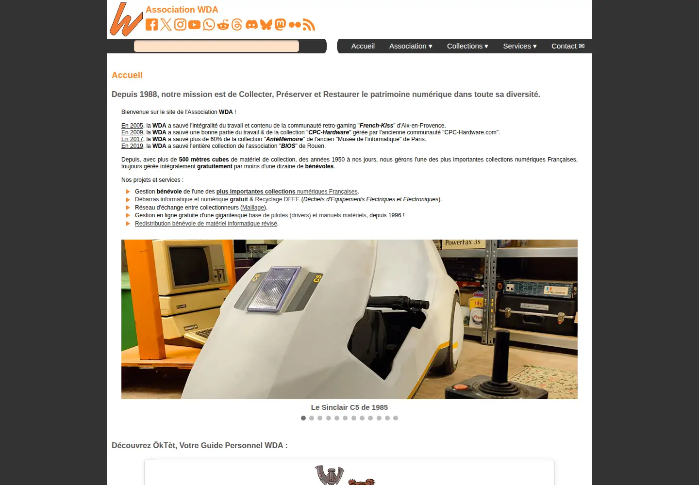 Captured homepage of wda-fr.org in the current scan
