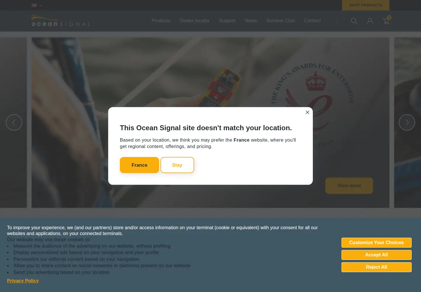 Screenshot of oceansignal.com