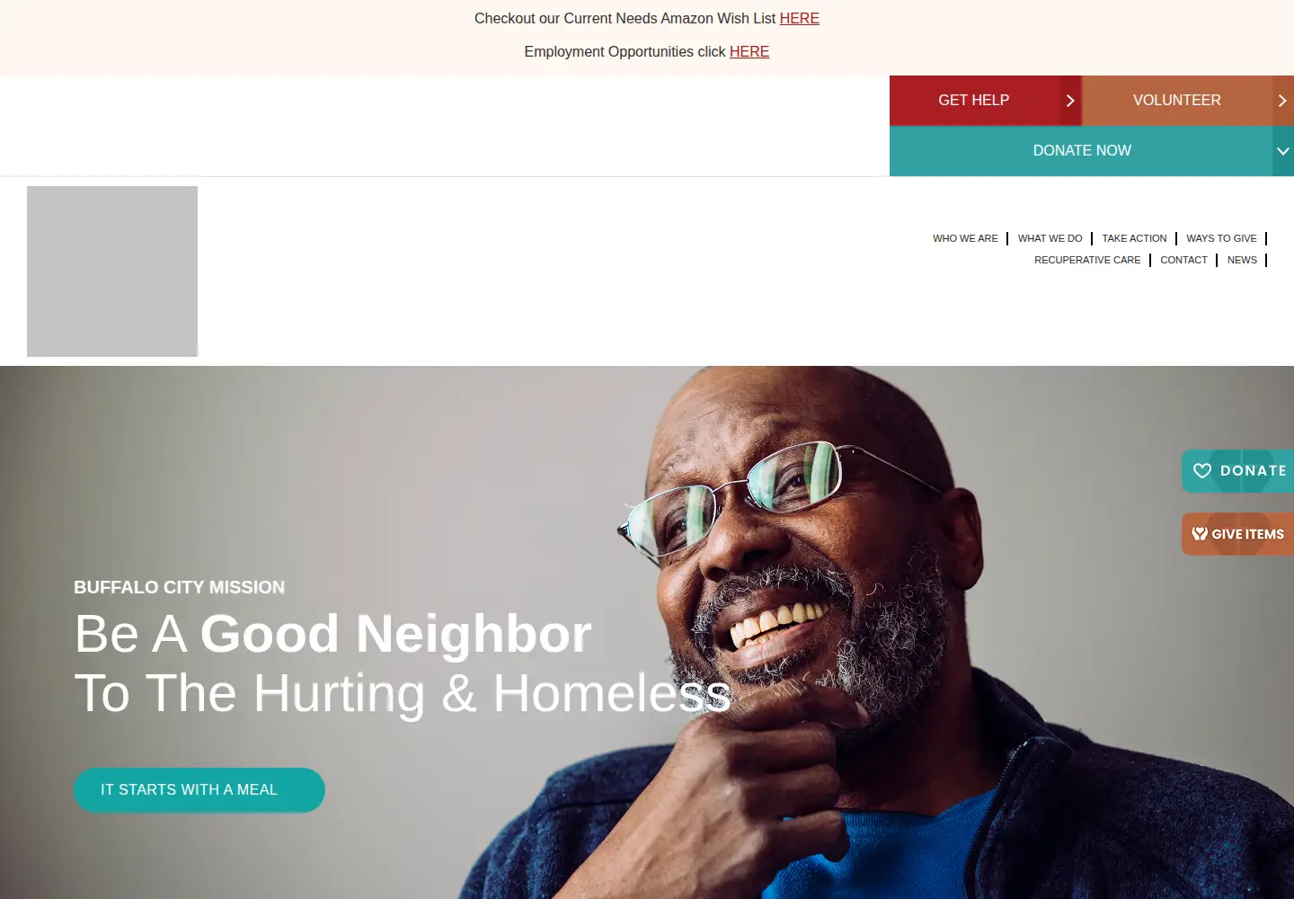 Screenshot of buffalocitymission.org