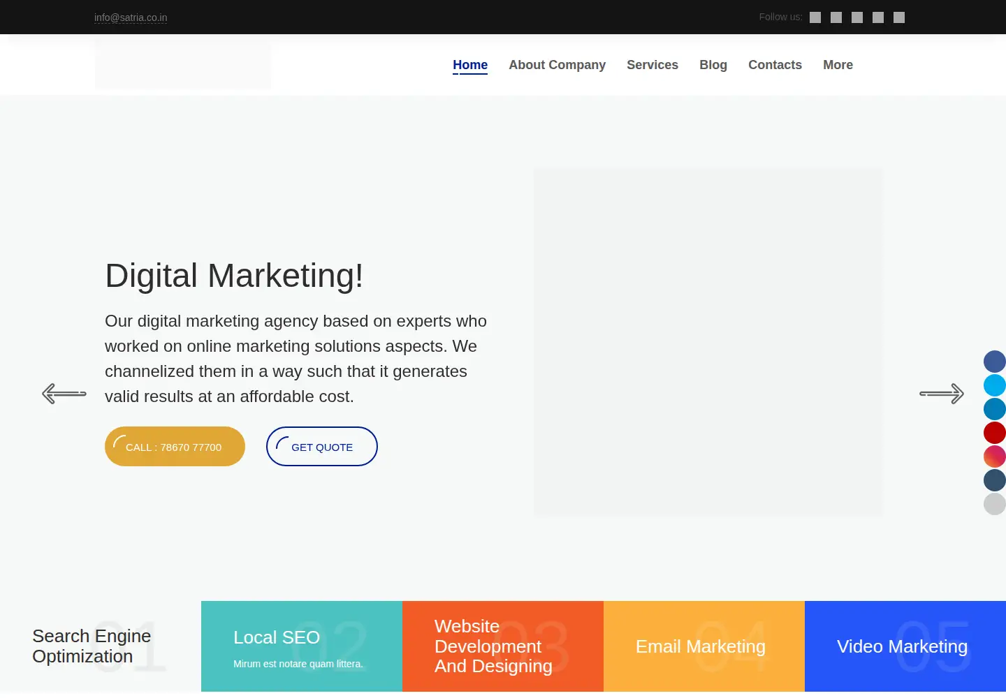 Screenshot of satria.co.in