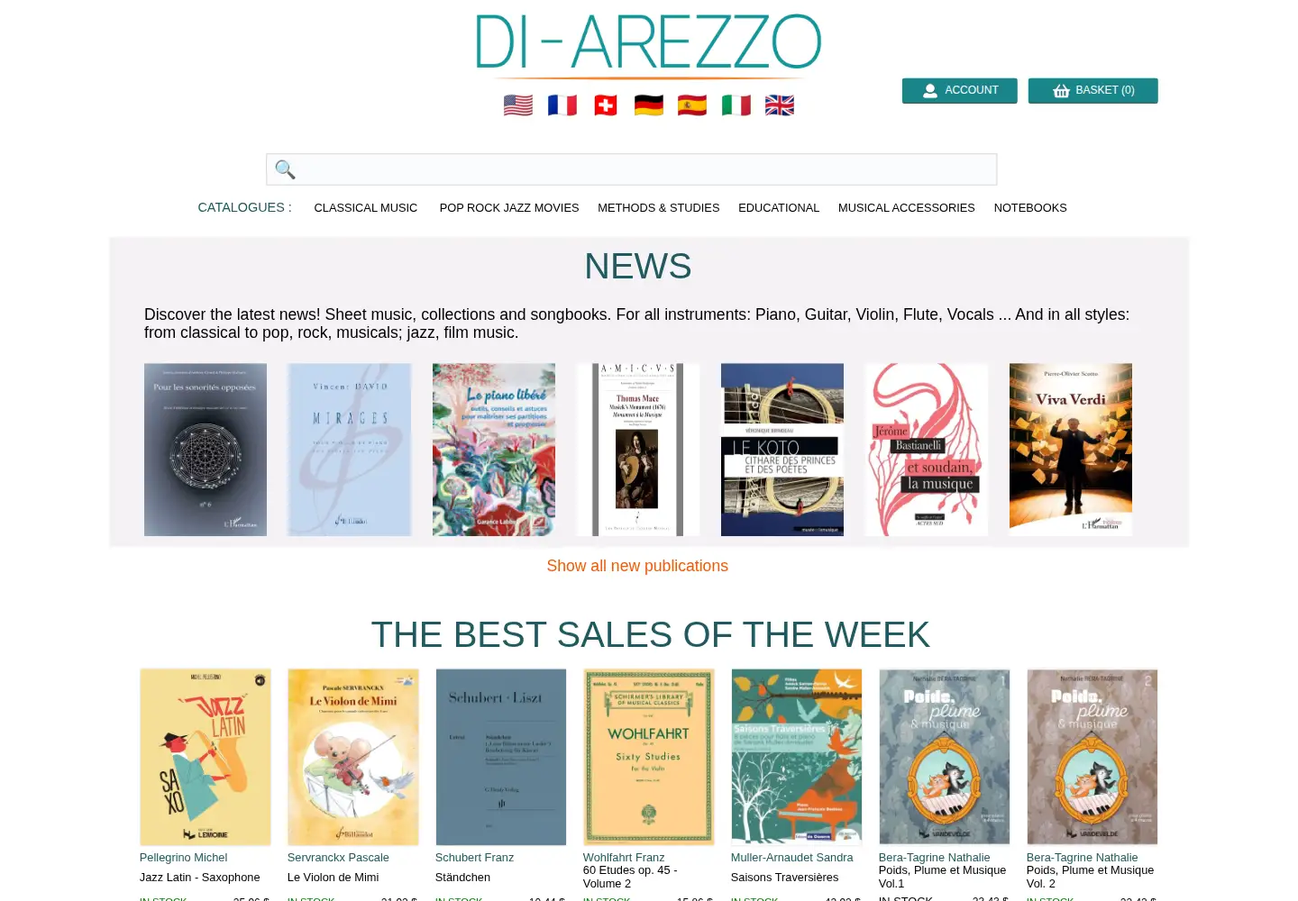 Captured homepage of di-arezzo.com in the current scan