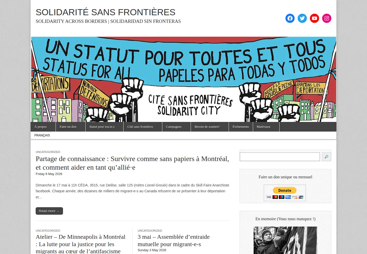 Screenshot of solidaritesansfrontieres.org