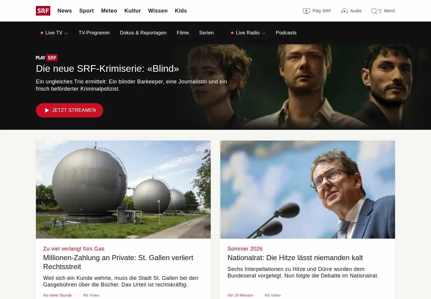 Screenshot of srf.ch