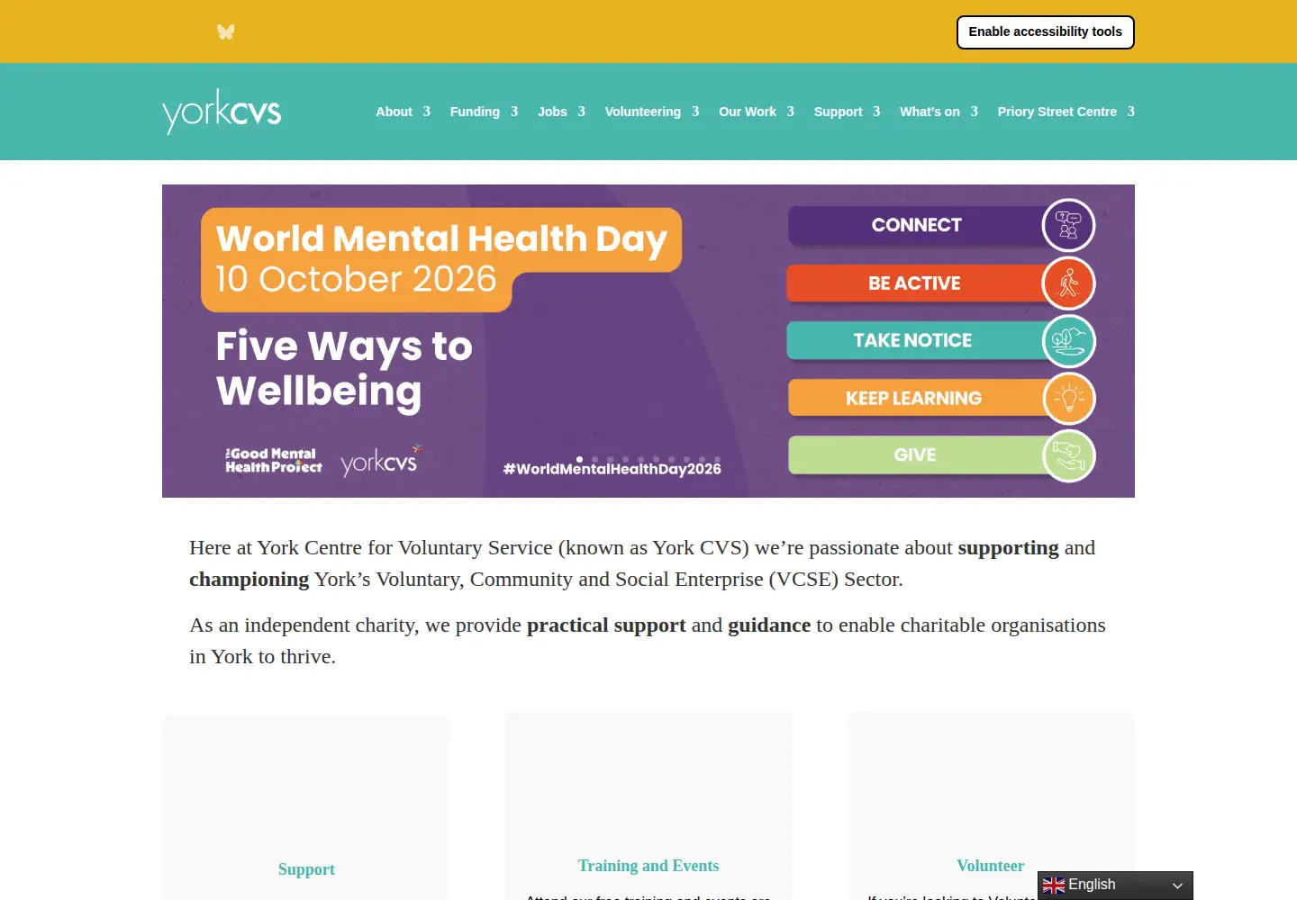 Screenshot of yorkcvs.org.uk