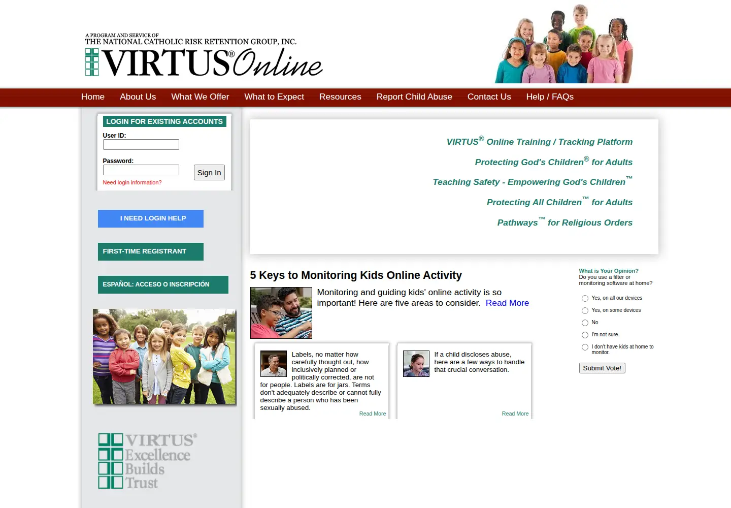 Screenshot of virtus.org