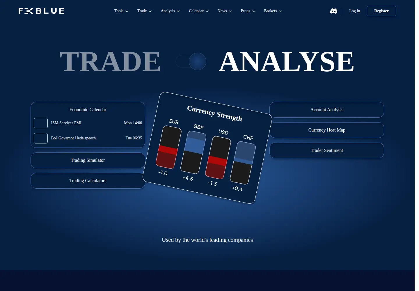 Captured homepage of fxblue.com in the current scan