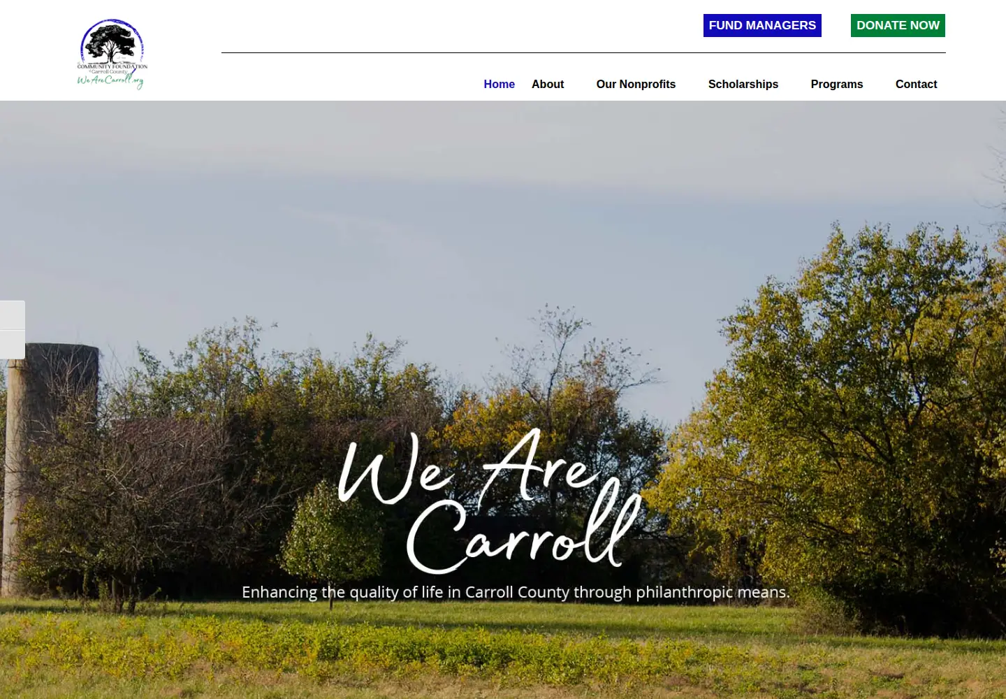Captured homepage of carrollcommunityfoundation.org in the current scan
