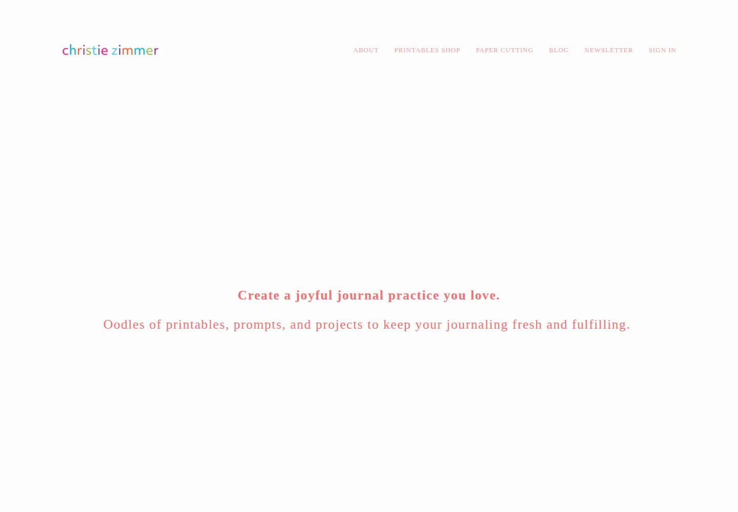 Captured homepage of christiezimmer.com in the current scan
