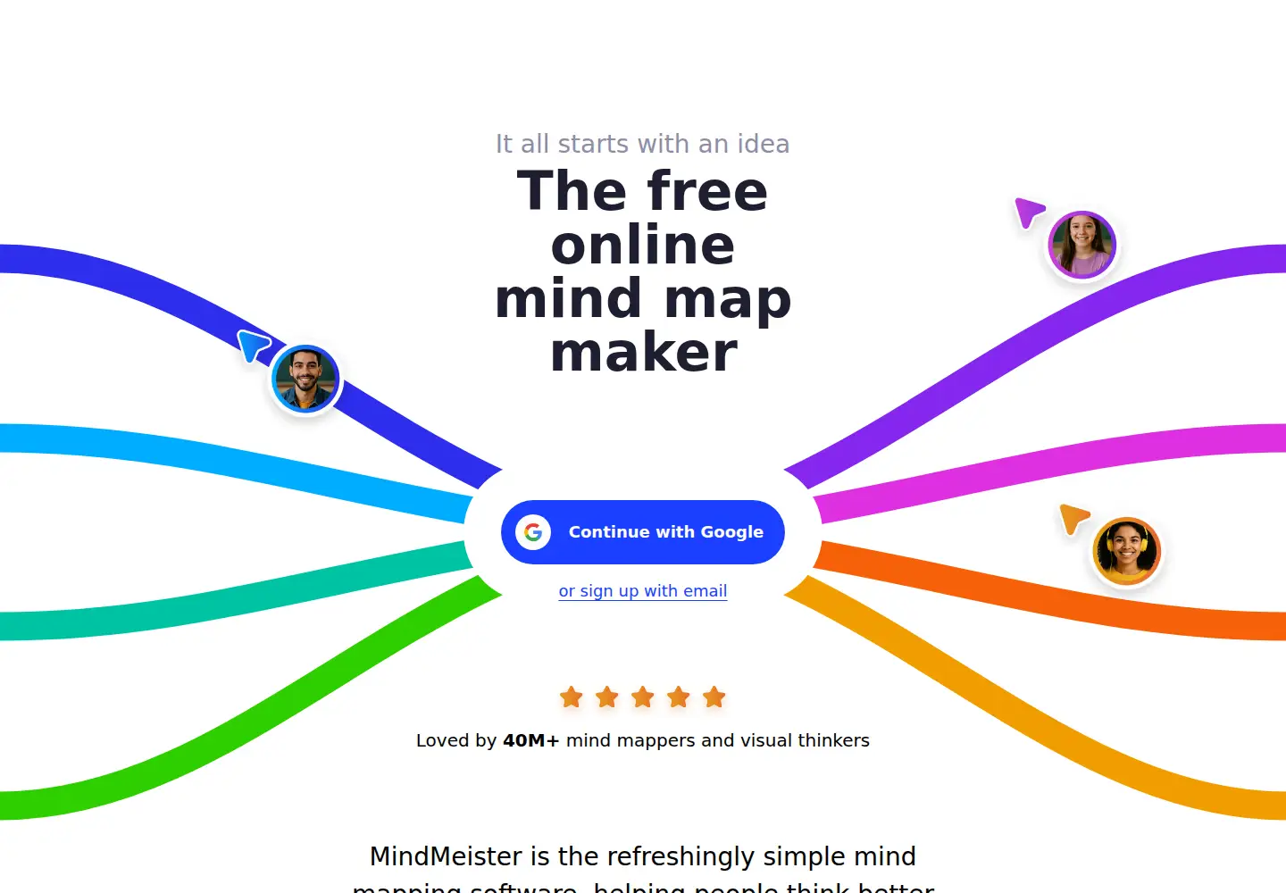 Screenshot of mindmeister.com