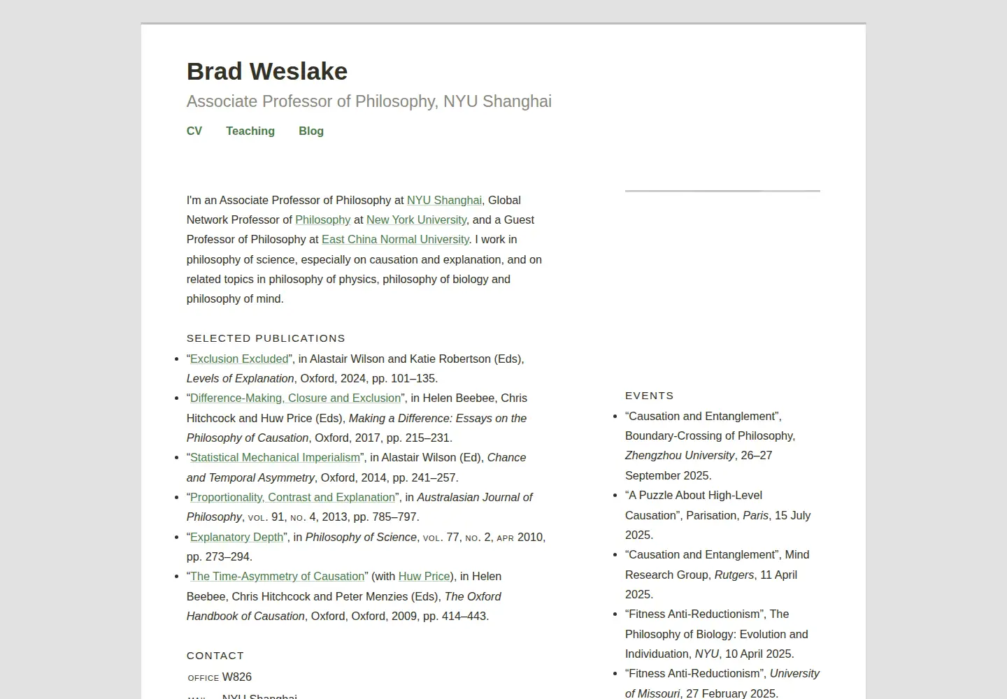 Captured homepage of bweslake.org in the current scan