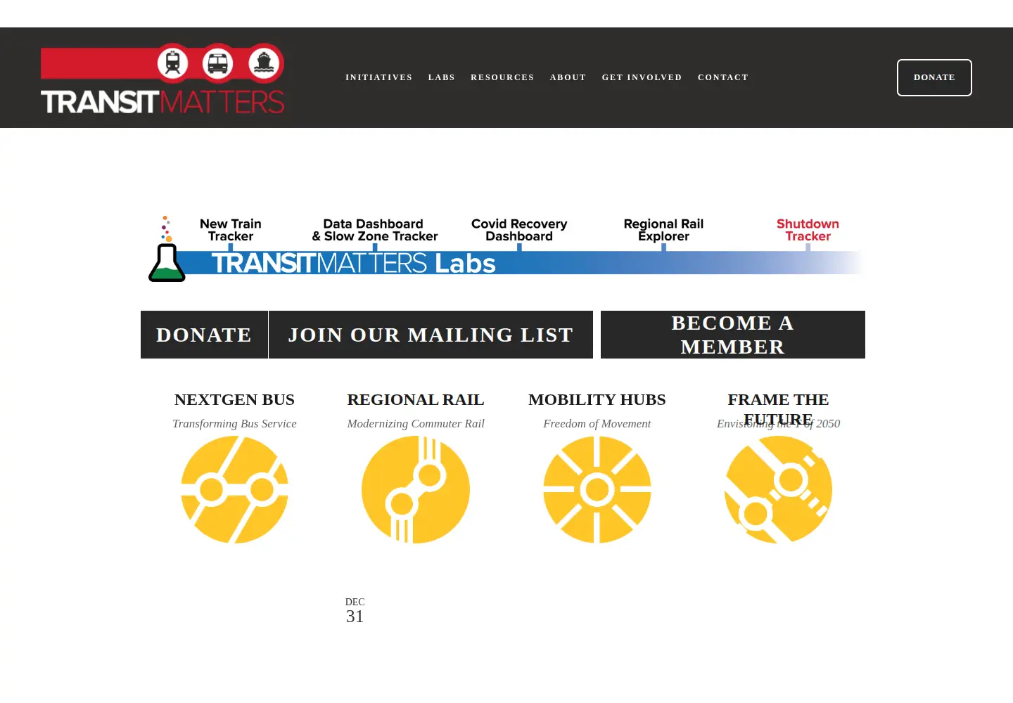 Screenshot of transitmatters.org
