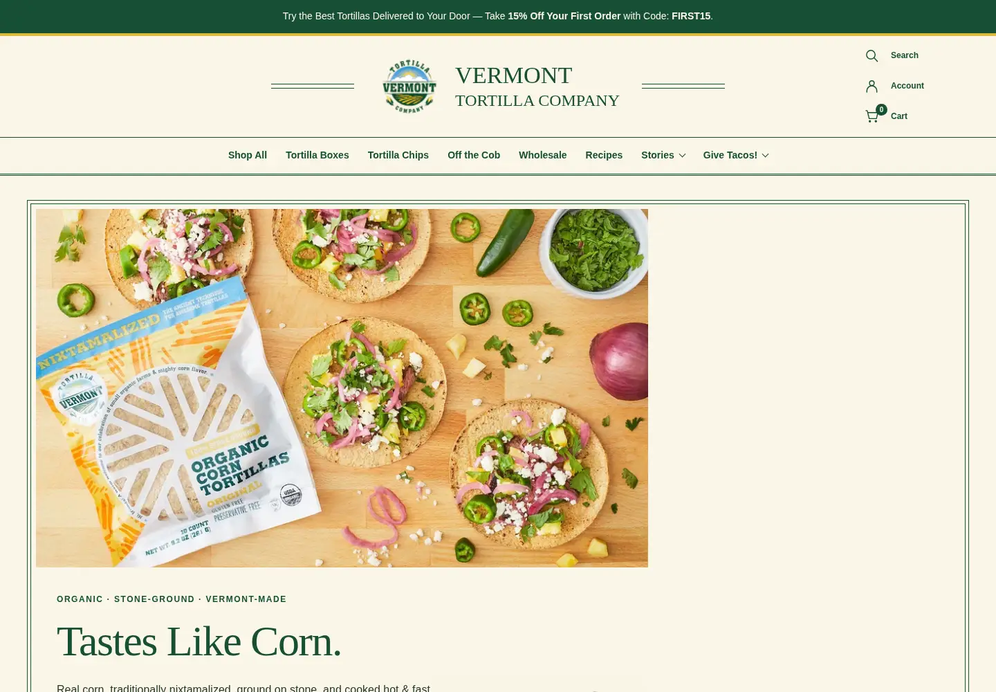 Captured homepage of vttortillaco.com in the current scan