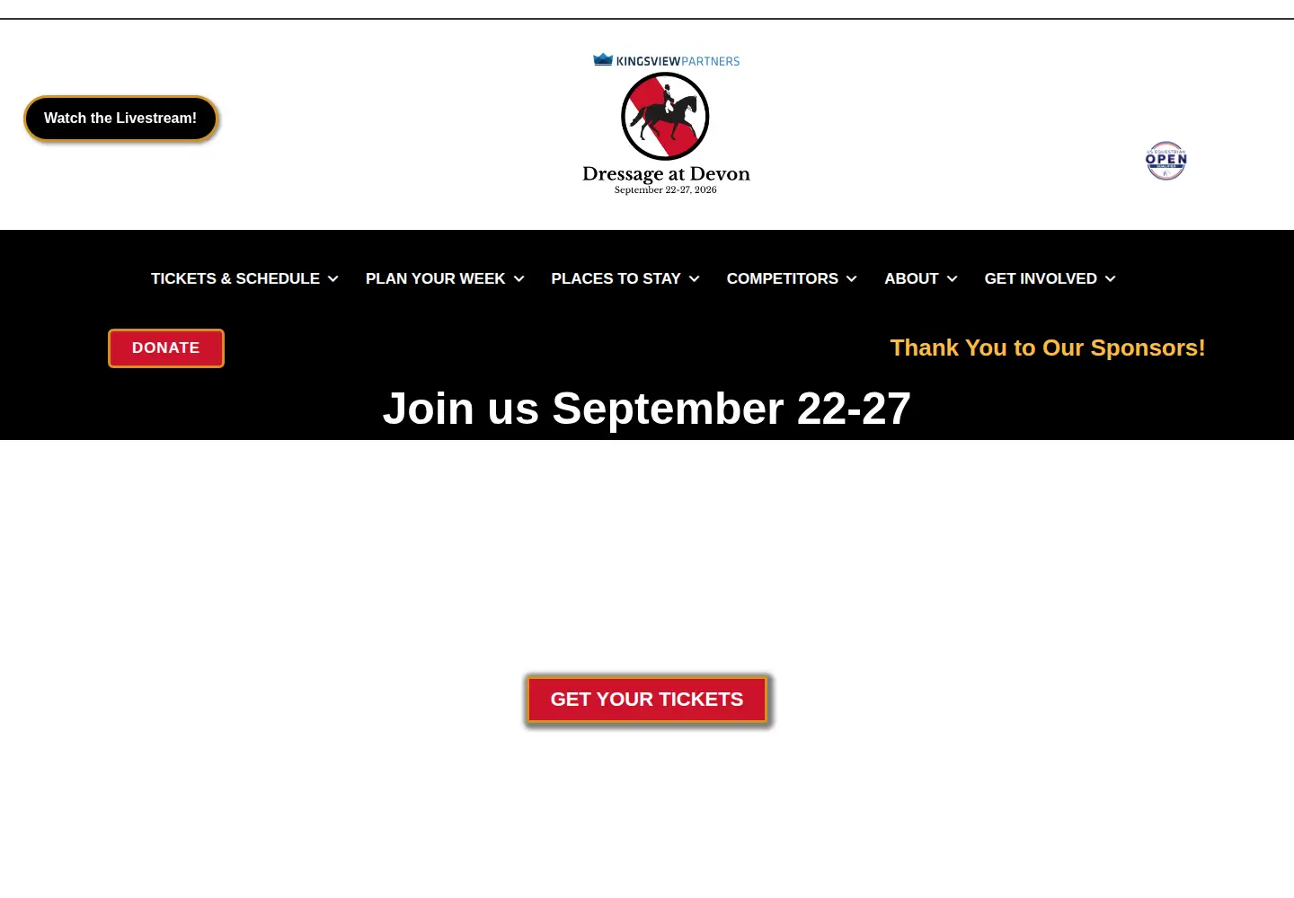 Screenshot of dressageatdevon.org